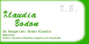 klaudia bodon business card